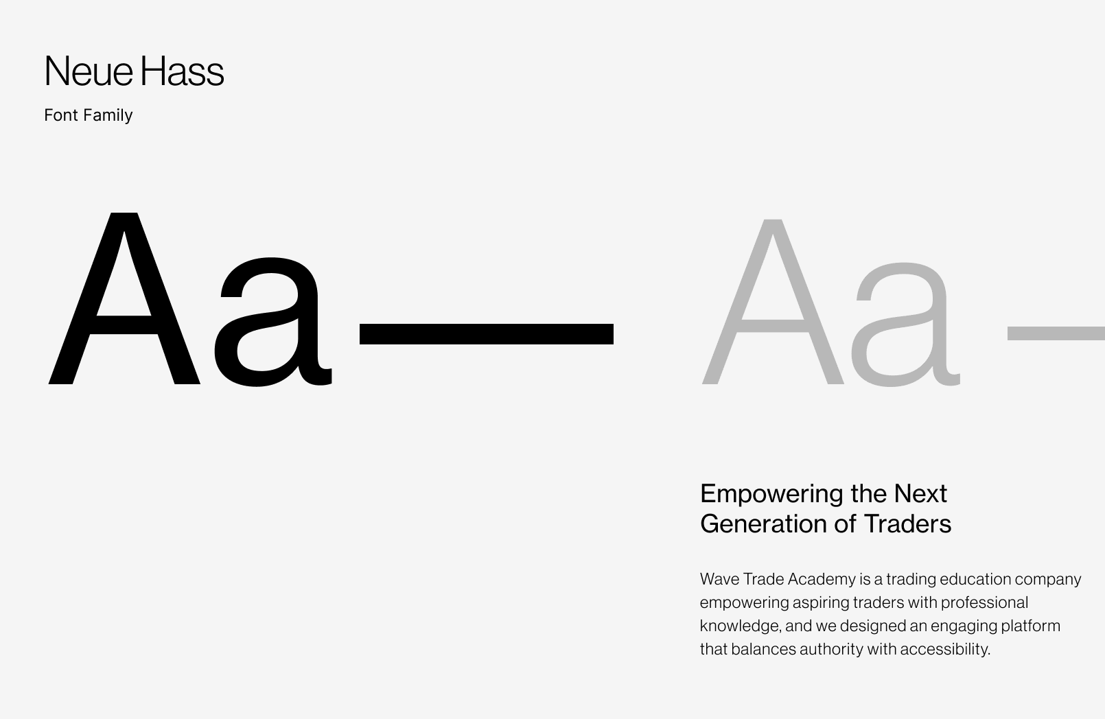 Wave Trade Academy typography showcase